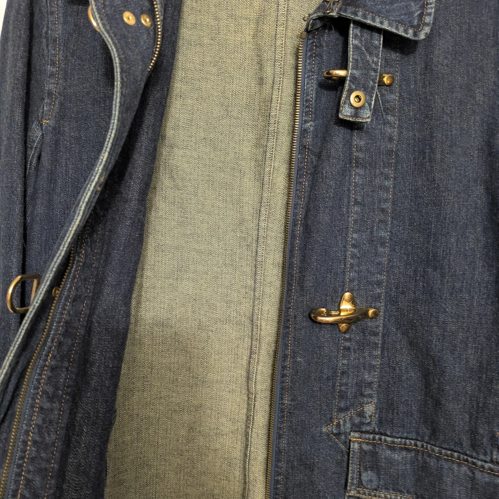 Ralph Lauren Lauren Jeans Co. Dark Blue Denim Jacket with Green Label - Picture 5 of 7
